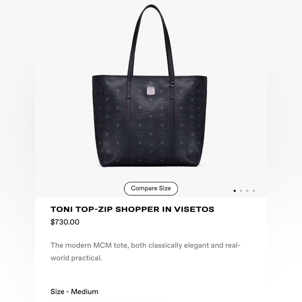 MCM Toni Top-Zip Shopper in Visetos